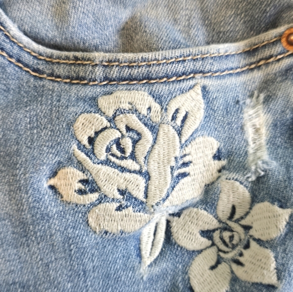 High Waisted Distressed Womens R Jeans - Picture 5 of 12